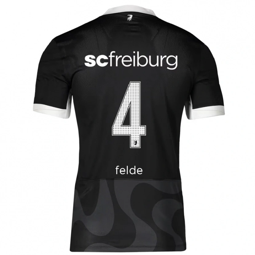 Danxen Män Meret Felde #4 Svart Vit Bortatröja Matchtröjor 2025/26 Tröjor T-Tröja