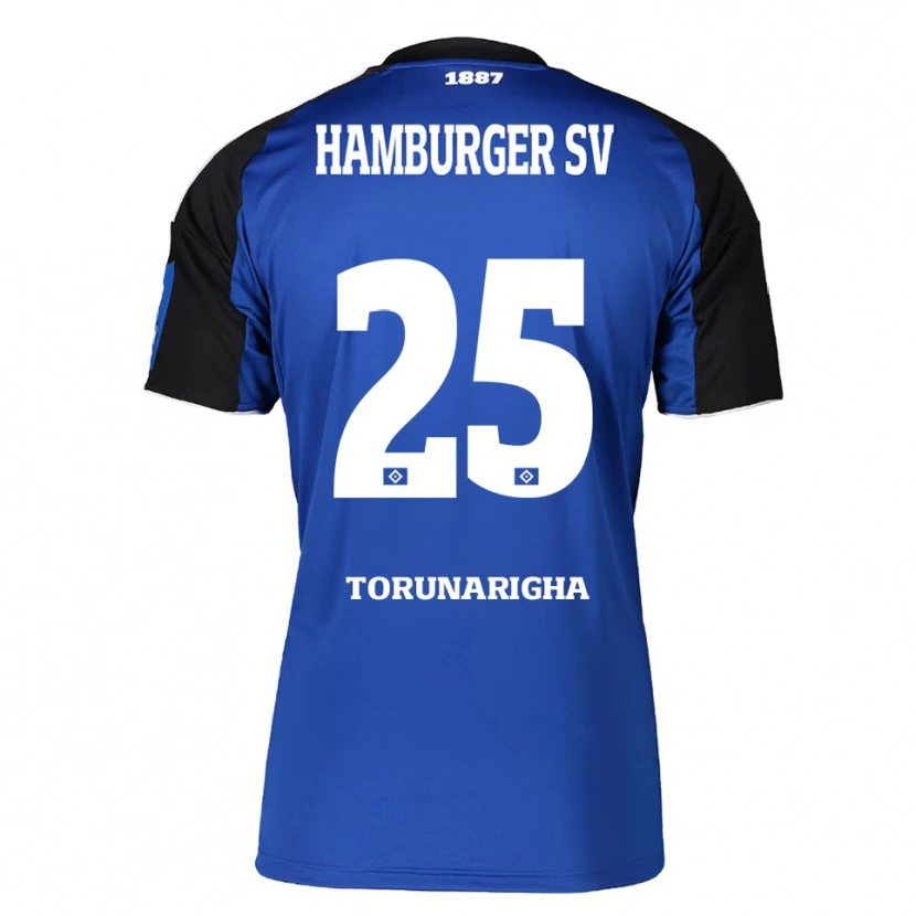 Danxen Män Jordan Torunarigha #25 Blå Svart Bortatröja Matchtröjor 2025/26 Tröjor T-Tröja