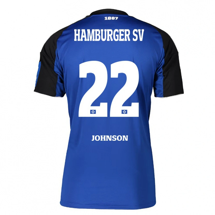 Danxen Män Emmanuel Johnson #22 Blå Svart Bortatröja Matchtröjor 2025/26 Tröjor T-Tröja