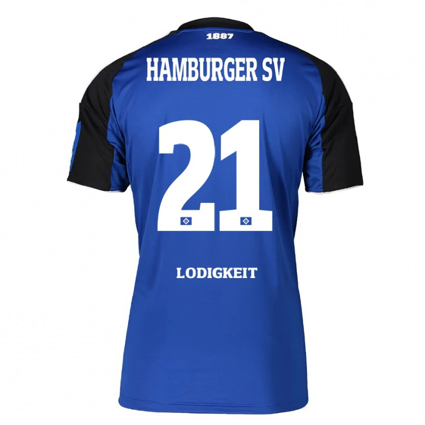 Danxen Män Luis Lodigkeit #21 Blå Svart Bortatröja Matchtröjor 2025/26 Tröjor T-Tröja