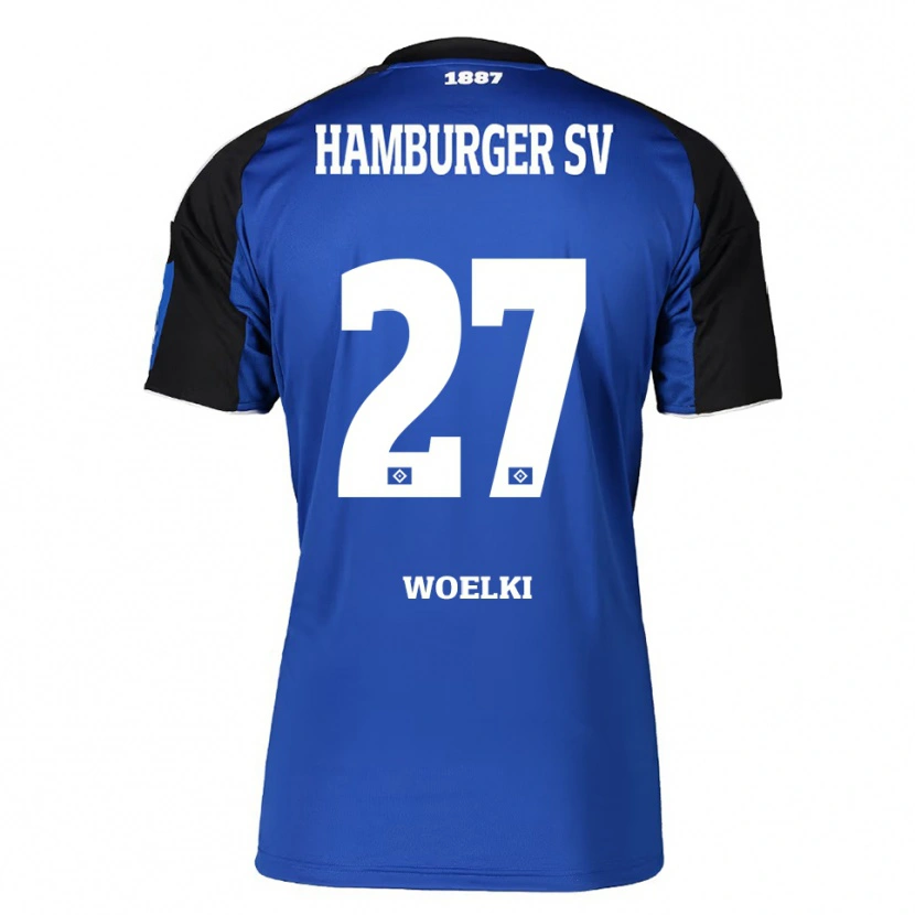 Danxen Män Amelie Woelki #27 Blå Svart Bortatröja Matchtröjor 2025/26 Tröjor T-Tröja