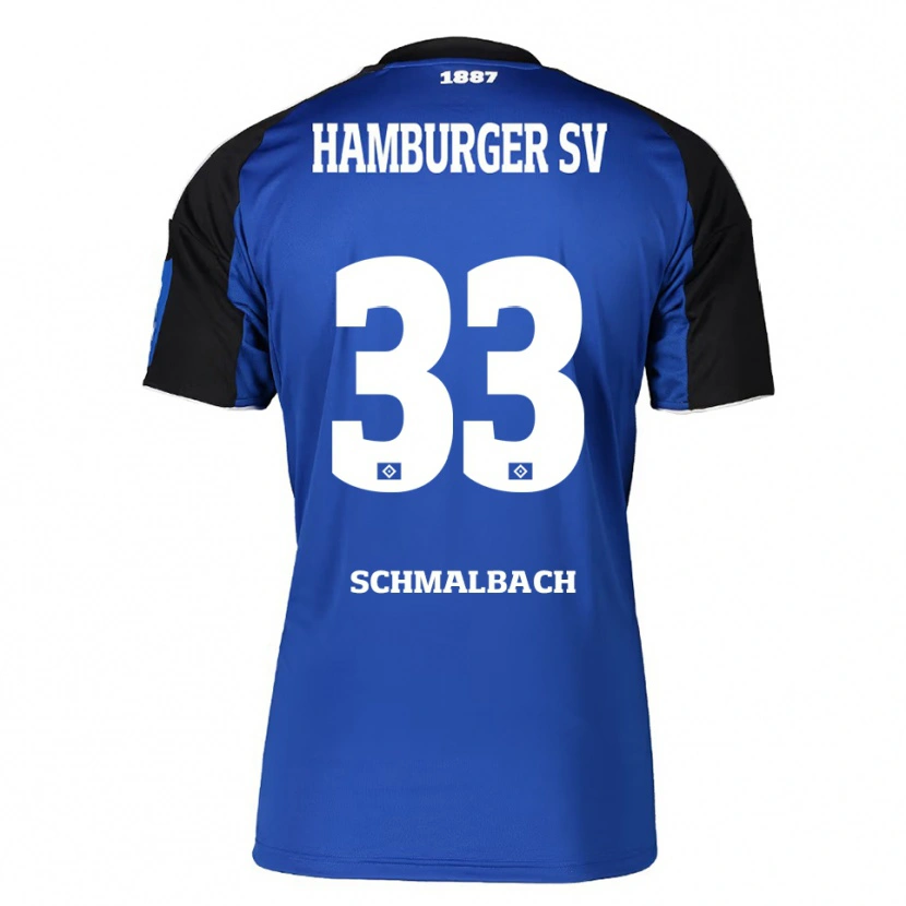 Danxen Män Sebastian Schmalbach #33 Blå Svart Bortatröja Matchtröjor 2025/26 Tröjor T-Tröja