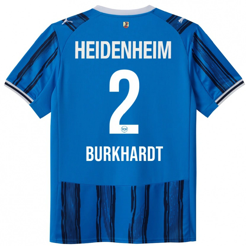 Danxen Män Hannes Burkhardt #2 Blå Marinblå Bortatröja Matchtröjor 2025/26 Tröjor T-Tröja