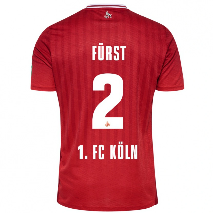 Danxen Män David Fürst #2 Röd Vit Bortatröja Matchtröjor 2025/26 Tröjor T-Tröja