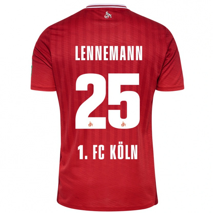 Danxen Män Bernie Lennemann #25 Röd Vit Bortatröja Matchtröjor 2025/26 Tröjor T-Tröja