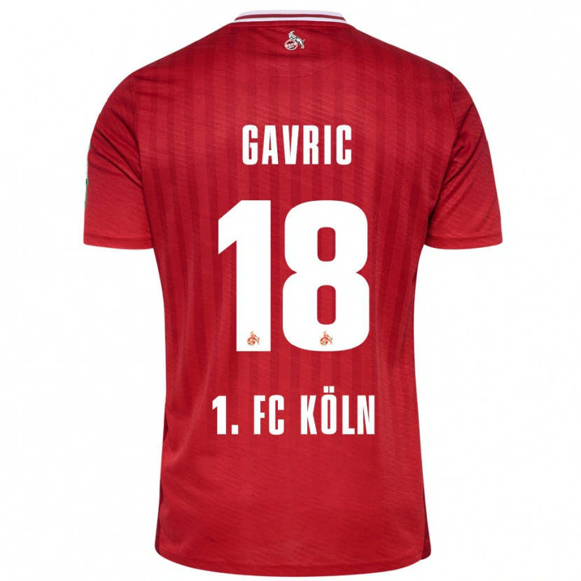 Danxen Män Andrea Gavrić #18 Röd Vit Bortatröja Matchtröjor 2025/26 Tröjor T-Tröja