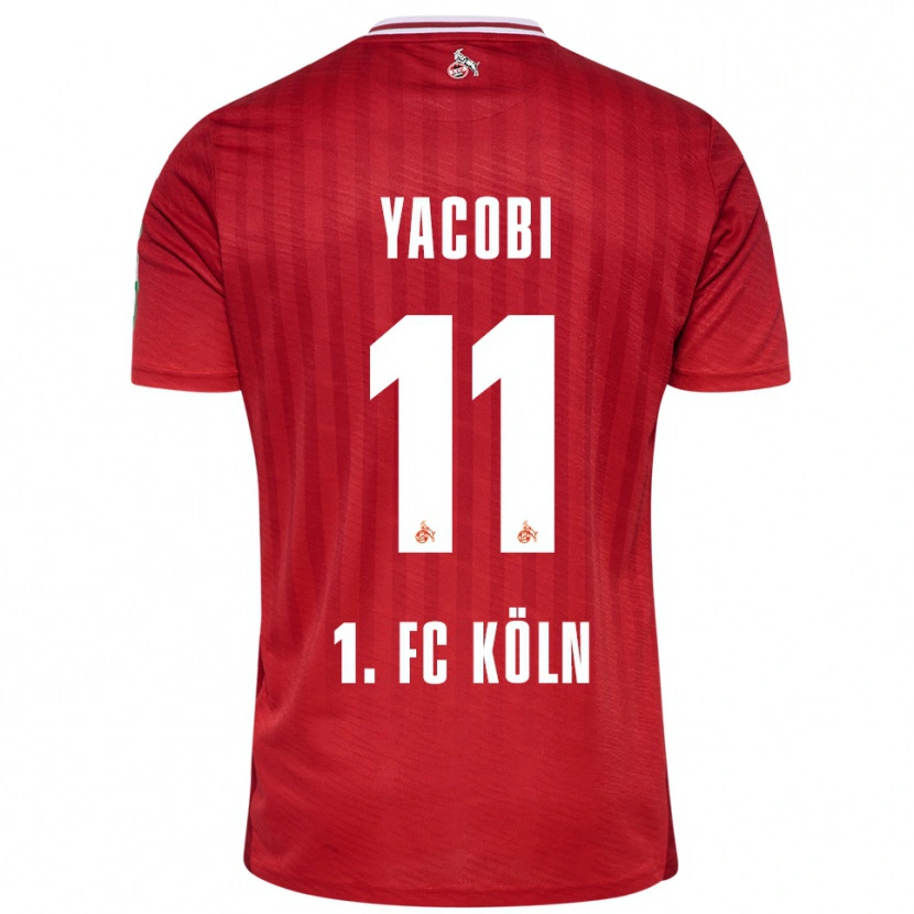 Danxen Män Nilas Yacobi #11 Röd Vit Bortatröja Matchtröjor 2025/26 Tröjor T-Tröja