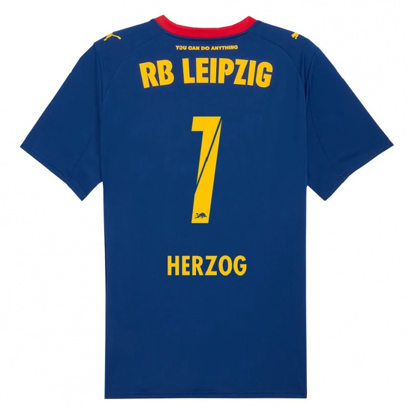 Danxen Män Elvira Herzog #1 Marinblå Röd Bortatröja Matchtröjor 2025/26 Tröjor T-Tröja