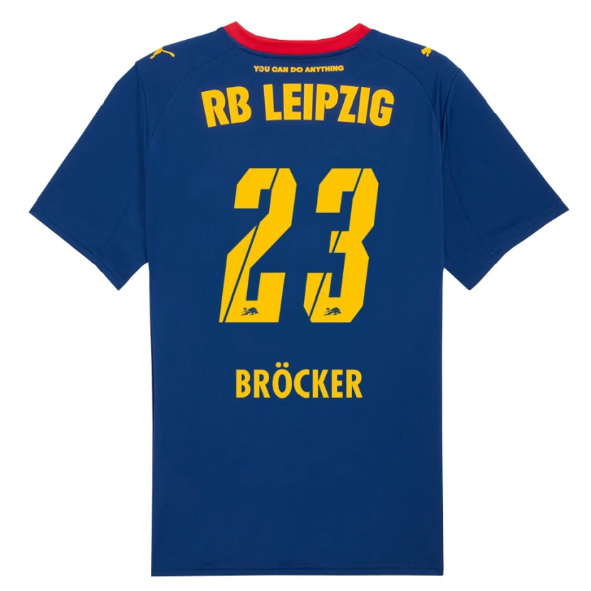 Danxen Män Mads Bröcker #23 Marinblå Röd Bortatröja Matchtröjor 2025/26 Tröjor T-Tröja