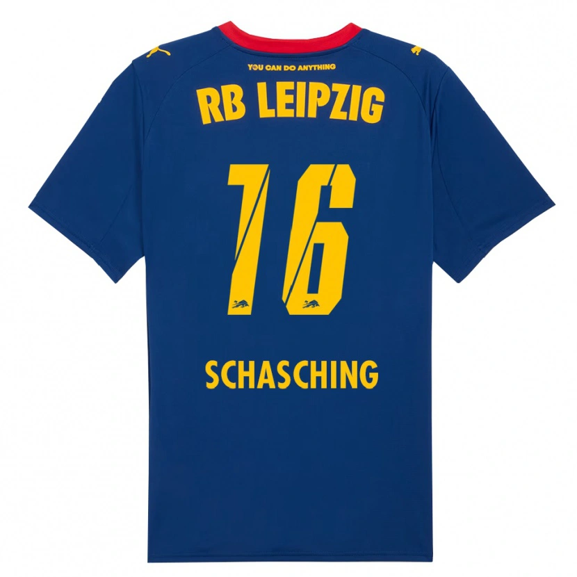 Danxen Män Annabel Schasching #16 Marinblå Röd Bortatröja Matchtröjor 2025/26 Tröjor T-Tröja