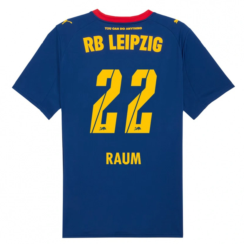 Danxen Män David Raum #22 Marinblå Röd Bortatröja Matchtröjor 2025/26 Tröjor T-Tröja