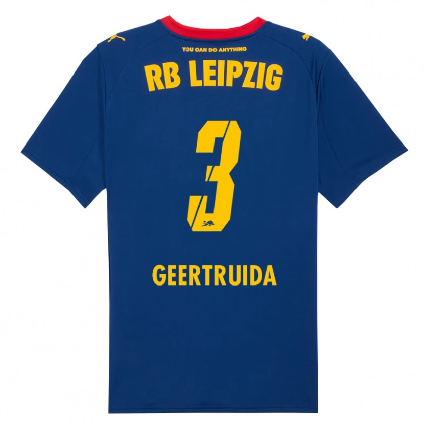 Danxen Män Lutsharel Geertruida #3 Marinblå Röd Bortatröja Matchtröjor 2025/26 Tröjor T-Tröja