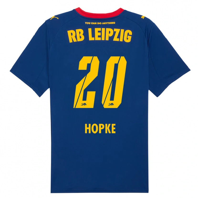 Danxen Män Hannes Hopke #20 Marinblå Röd Bortatröja Matchtröjor 2025/26 Tröjor T-Tröja