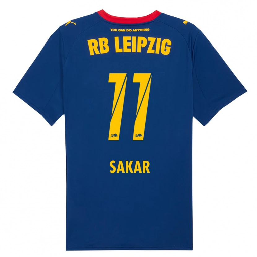 Danxen Män Faik Sakar #11 Marinblå Röd Bortatröja Matchtröjor 2025/26 Tröjor T-Tröja