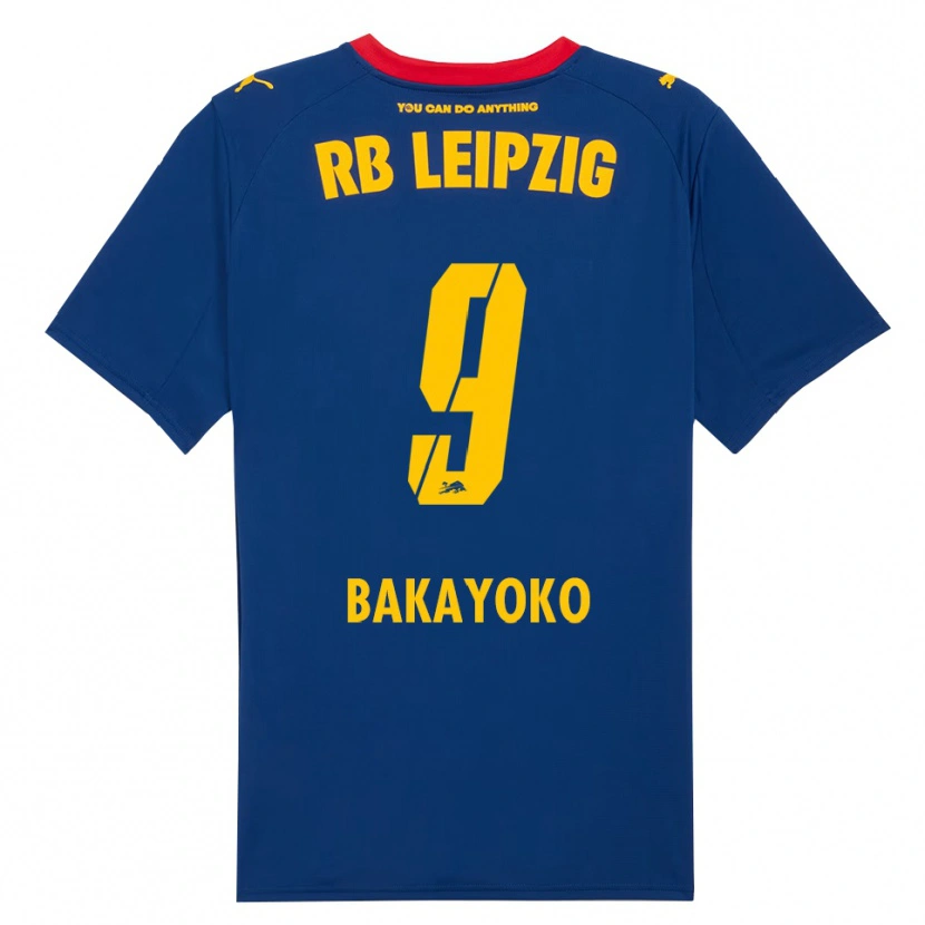 Danxen Män Johan Bakayoko #9 Marinblå Röd Bortatröja Matchtröjor 2025/26 Tröjor T-Tröja