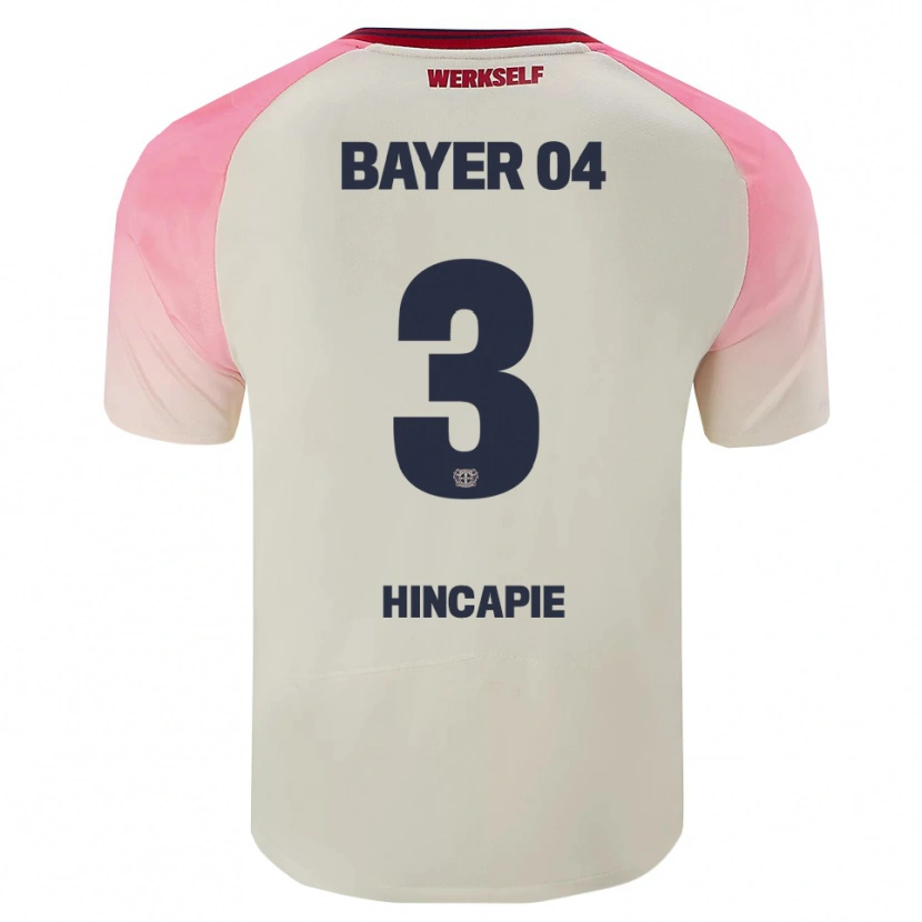 Danxen Män Piero Hincapié #3 Rosa Off-White Bortatröja Matchtröjor 2025/26 Tröjor T-Tröja