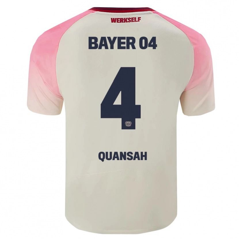 Danxen Män Jarell Quansah #4 Rosa Off-White Bortatröja Matchtröjor 2025/26 Tröjor T-Tröja