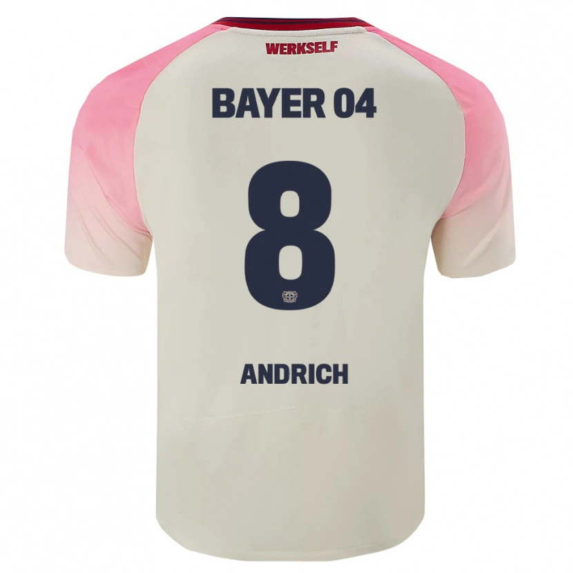 Danxen Män Robert Andrich #8 Rosa Off-White Bortatröja Matchtröjor 2025/26 Tröjor T-Tröja