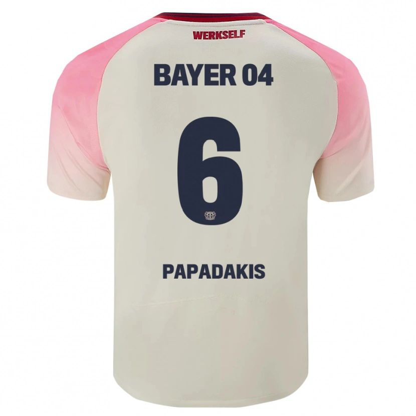 Danxen Män Konstantinos Papadakis #6 Rosa Off-White Bortatröja Matchtröjor 2025/26 Tröjor T-Tröja