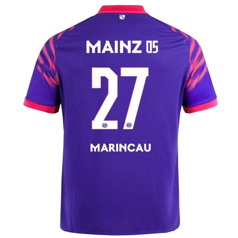 Danxen Män Emanuel Marincău #27 Marinblå Rosa Bortatröja Matchtröjor 2025/26 Tröjor T-Tröja