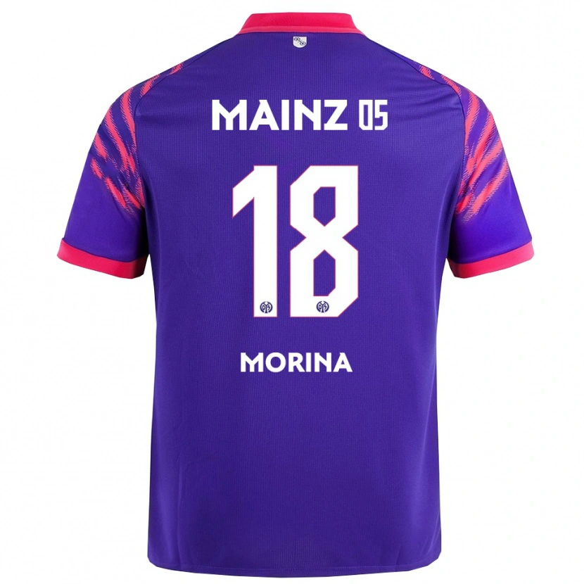 Danxen Män Genti Morina #18 Marinblå Rosa Bortatröja Matchtröjor 2025/26 Tröjor T-Tröja