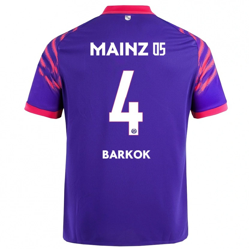 Danxen Män Aymen Barkok #4 Marinblå Rosa Bortatröja Matchtröjor 2025/26 Tröjor T-Tröja
