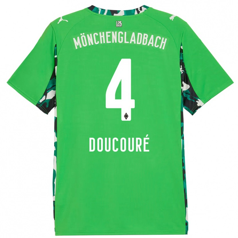 Danxen Män Mamadou Doucoure #4 Grön Svart Bortatröja Matchtröjor 2025/26 Tröjor T-Tröja