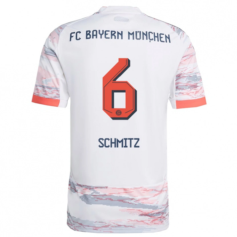 Danxen Män Benno Schmitz #6 Vit Grå Bortatröja Matchtröjor 2025/26 Tröjor T-Tröja