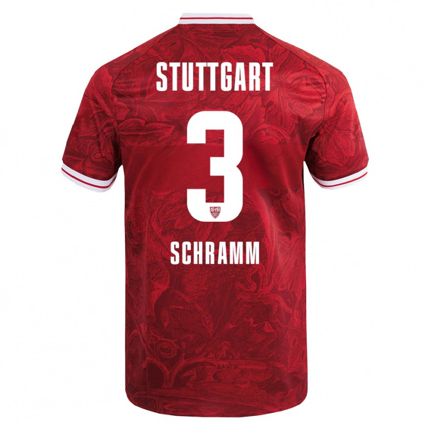 Danxen Män Collin Schramm #3 Röd Svart Bortatröja Matchtröjor 2025/26 Tröjor T-Tröja