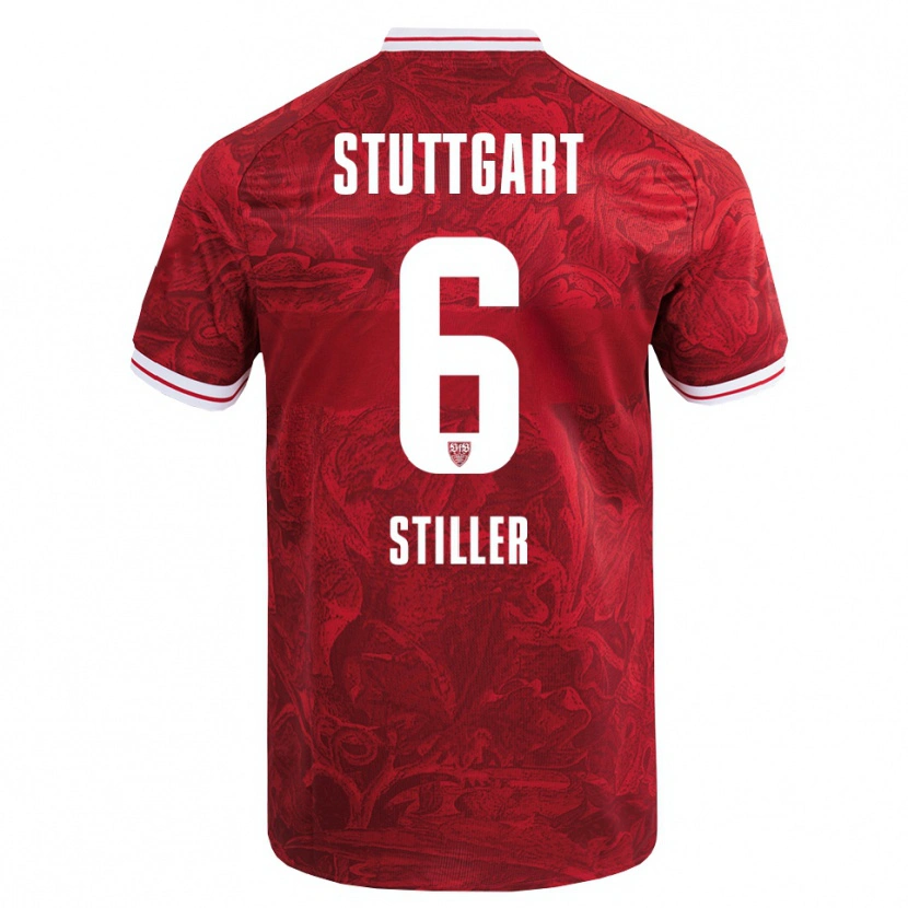 Danxen Män Angelo Stiller #6 Röd Svart Bortatröja Matchtröjor 2025/26 Tröjor T-Tröja
