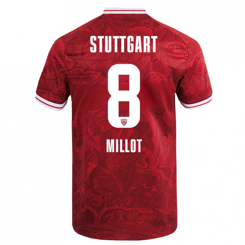 Danxen Män Enzo Millot #8 Röd Svart Bortatröja Matchtröjor 2025/26 Tröjor T-Tröja