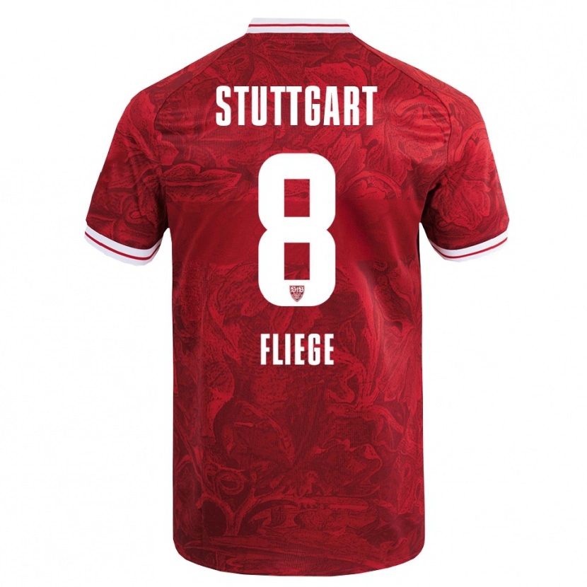 Danxen Män Anna Fliege #8 Röd Svart Bortatröja Matchtröjor 2025/26 Tröjor T-Tröja