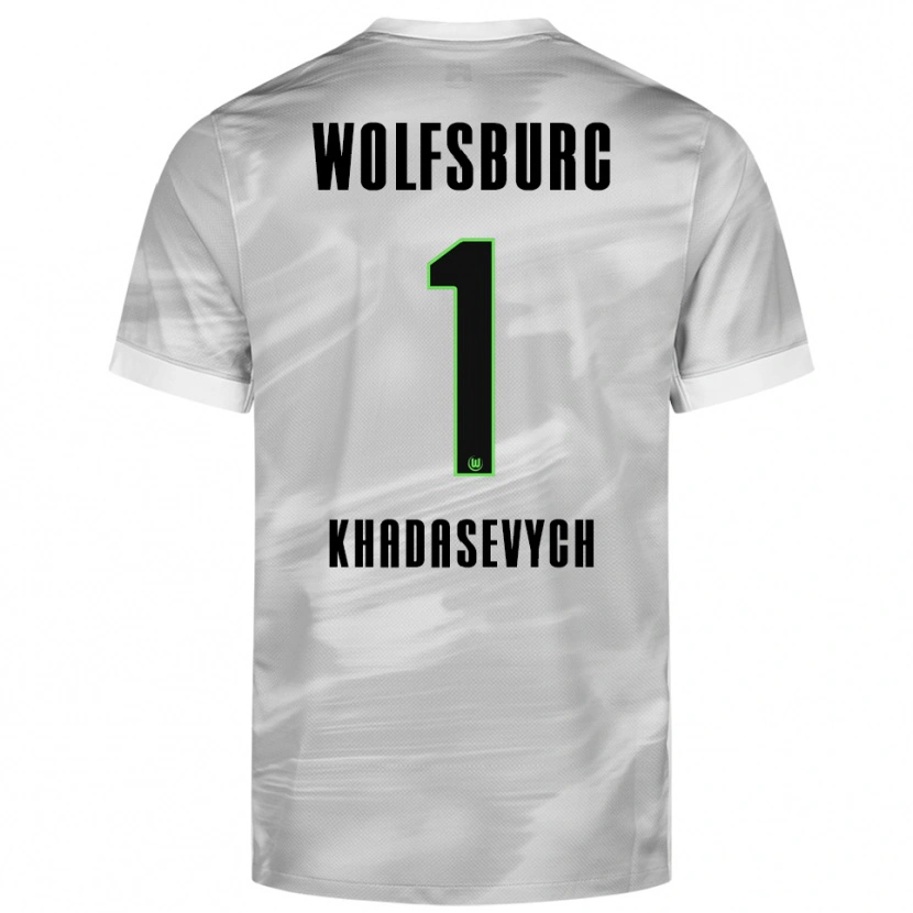 Danxen Män Kyrylo Khadasevych #1 Grå Vit Bortatröja Matchtröjor 2025/26 Tröjor T-Tröja