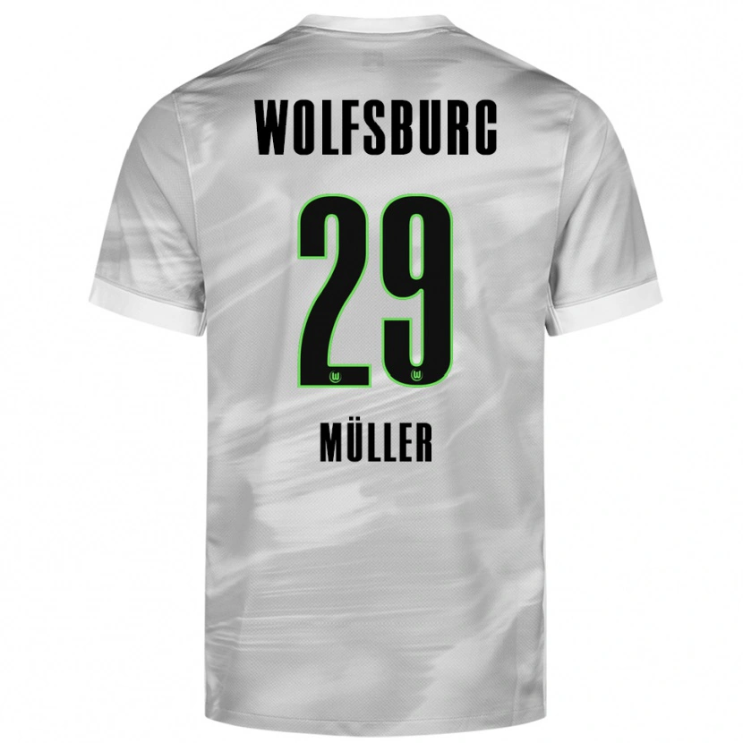 Danxen Män Marius Müller #29 Grå Vit Bortatröja Matchtröjor 2025/26 Tröjor T-Tröja