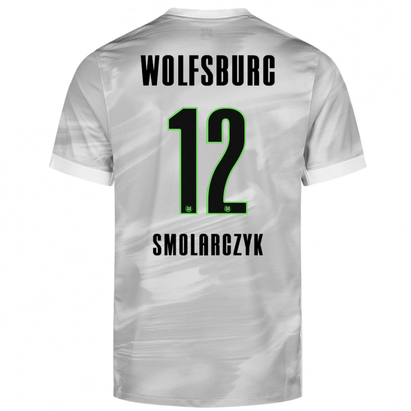 Danxen Män Nelly Smolarczyk #12 Grå Vit Bortatröja Matchtröjor 2025/26 Tröjor T-Tröja
