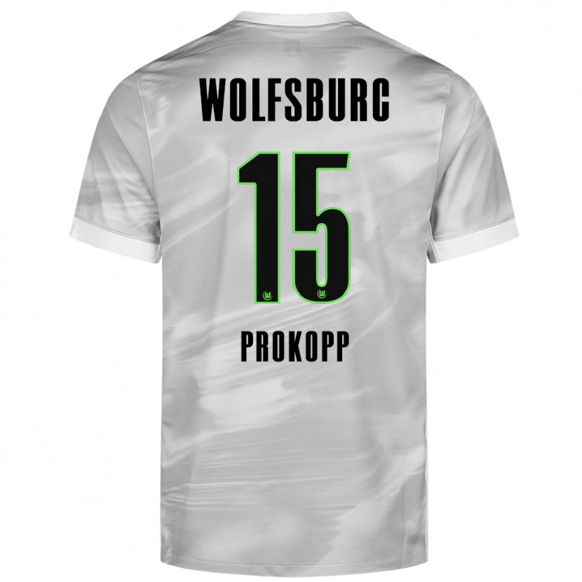 Danxen Män Oskar Prokopp #15 Grå Vit Bortatröja Matchtröjor 2025/26 Tröjor T-Tröja