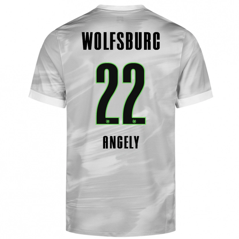 Danxen Män Mathys Angély #22 Grå Vit Bortatröja Matchtröjor 2025/26 Tröjor T-Tröja