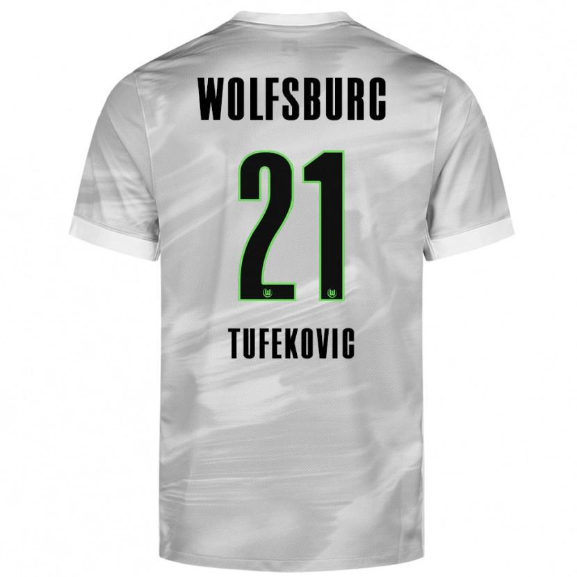 Danxen Män Martina Tufekovic #21 Grå Vit Bortatröja Matchtröjor 2025/26 Tröjor T-Tröja