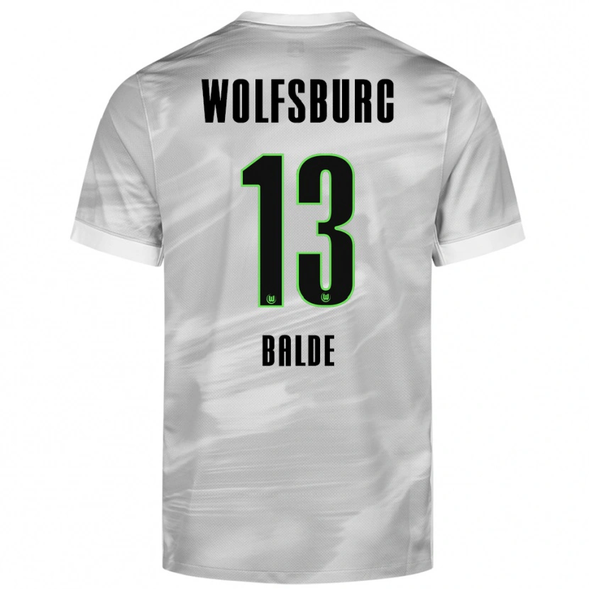 Danxen Män Saido Baldé #13 Grå Vit Bortatröja Matchtröjor 2025/26 Tröjor T-Tröja