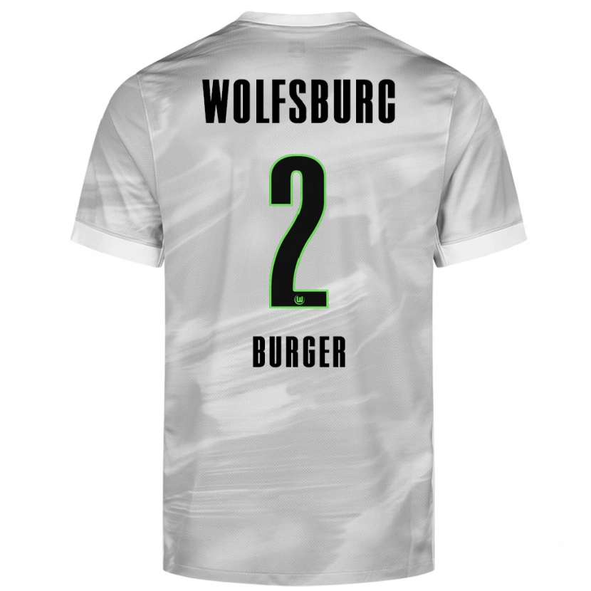 Danxen Män Jan Bürger #2 Grå Vit Bortatröja Matchtröjor 2025/26 Tröjor T-Tröja