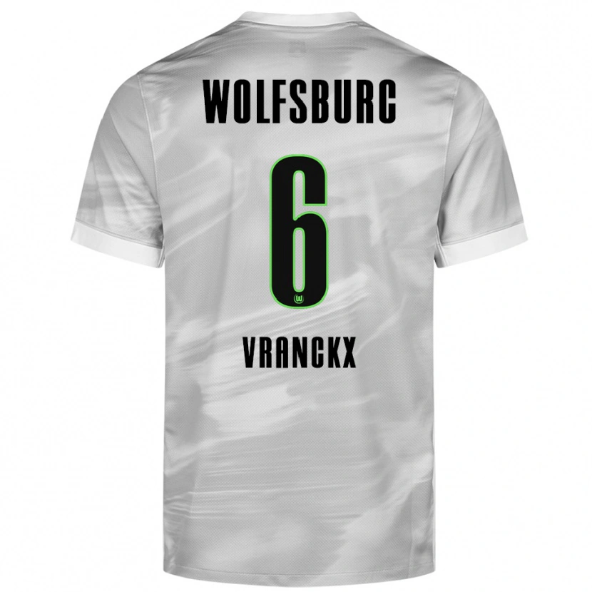 Danxen Män Aster Vranckx #6 Grå Vit Bortatröja Matchtröjor 2025/26 Tröjor T-Tröja