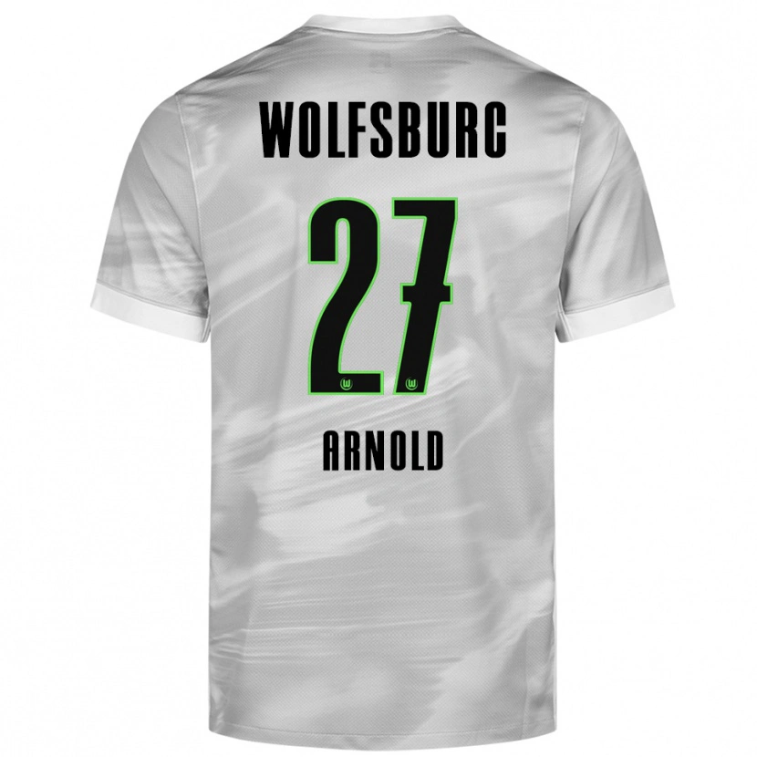 Danxen Män Maximilian Arnold #27 Grå Vit Bortatröja Matchtröjor 2025/26 Tröjor T-Tröja