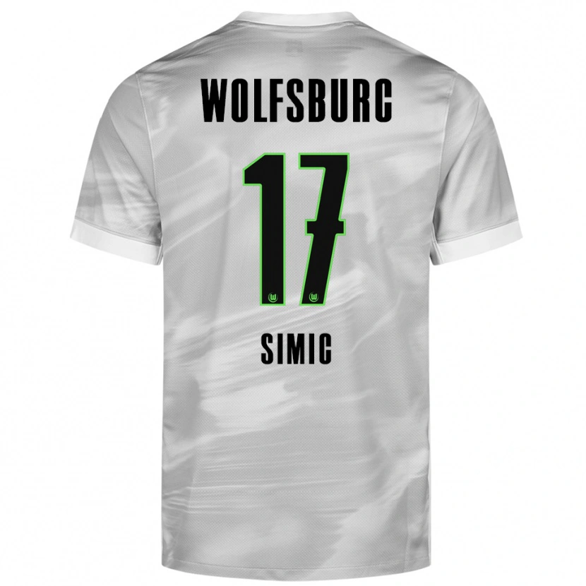 Danxen Män Karlo Simic #17 Grå Vit Bortatröja Matchtröjor 2025/26 Tröjor T-Tröja