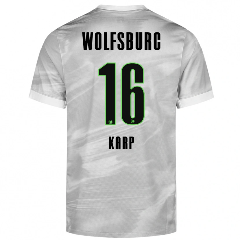 Danxen Män Maurice Karp #16 Grå Vit Bortatröja Matchtröjor 2025/26 Tröjor T-Tröja