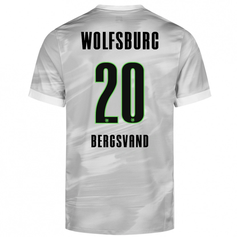 Danxen Män Guro Bergsvand #20 Grå Vit Bortatröja Matchtröjor 2025/26 Tröjor T-Tröja