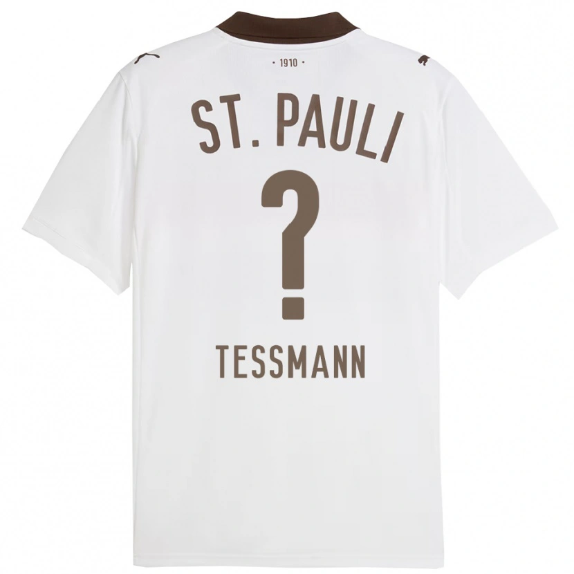Danxen Män Niklas Teßmann #0 Vit Röd Bortatröja Matchtröjor 2025/26 Tröjor T-Tröja