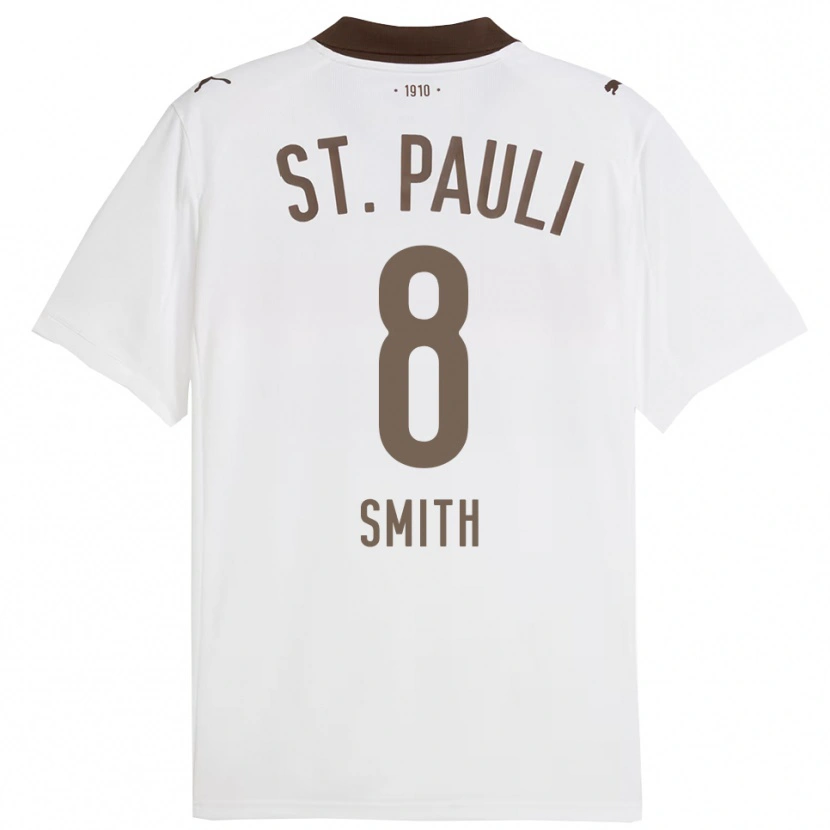 Danxen Män Eric Smith #8 Vit Röd Bortatröja Matchtröjor 2025/26 Tröjor T-Tröja