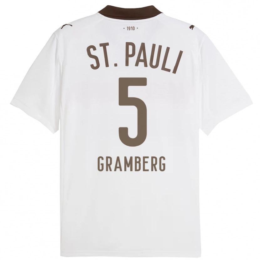 Danxen Män Jamel Gramberg #5 Vit Röd Bortatröja Matchtröjor 2025/26 Tröjor T-Tröja