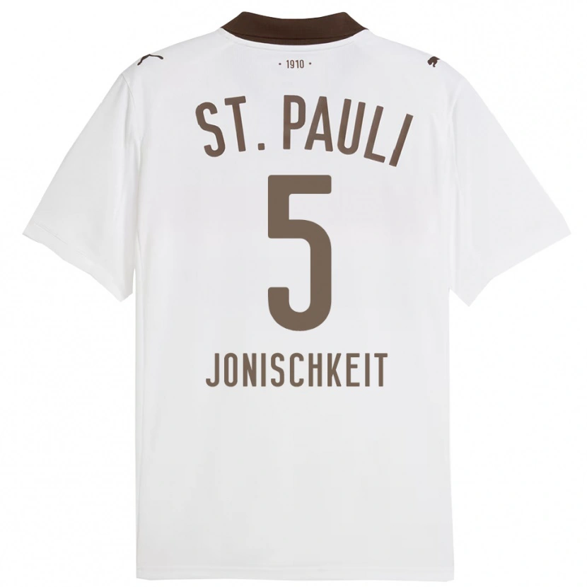 Danxen Män Jamal Jonischkeit #5 Vit Röd Bortatröja Matchtröjor 2025/26 Tröjor T-Tröja
