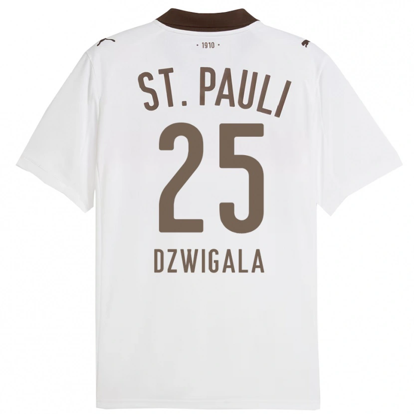 Danxen Män Adam Dzwigala #25 Vit Röd Bortatröja Matchtröjor 2025/26 Tröjor T-Tröja